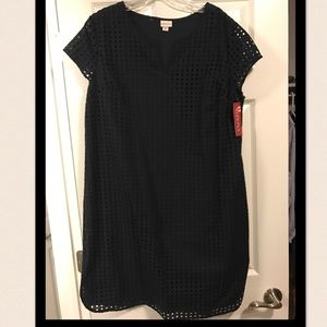 Merona XXL Black Shift Cutout Dress Short Sleeves